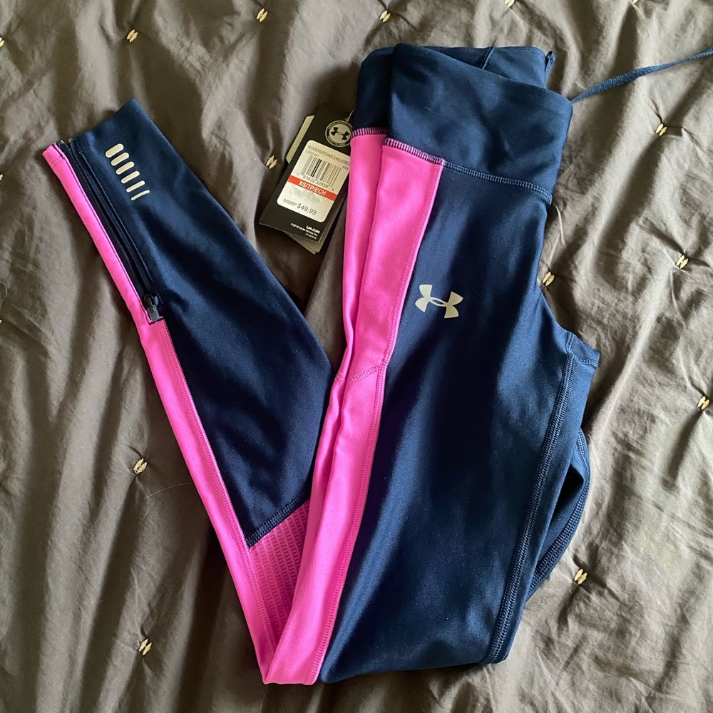 Under Armour Pink and Navy Active Leggings